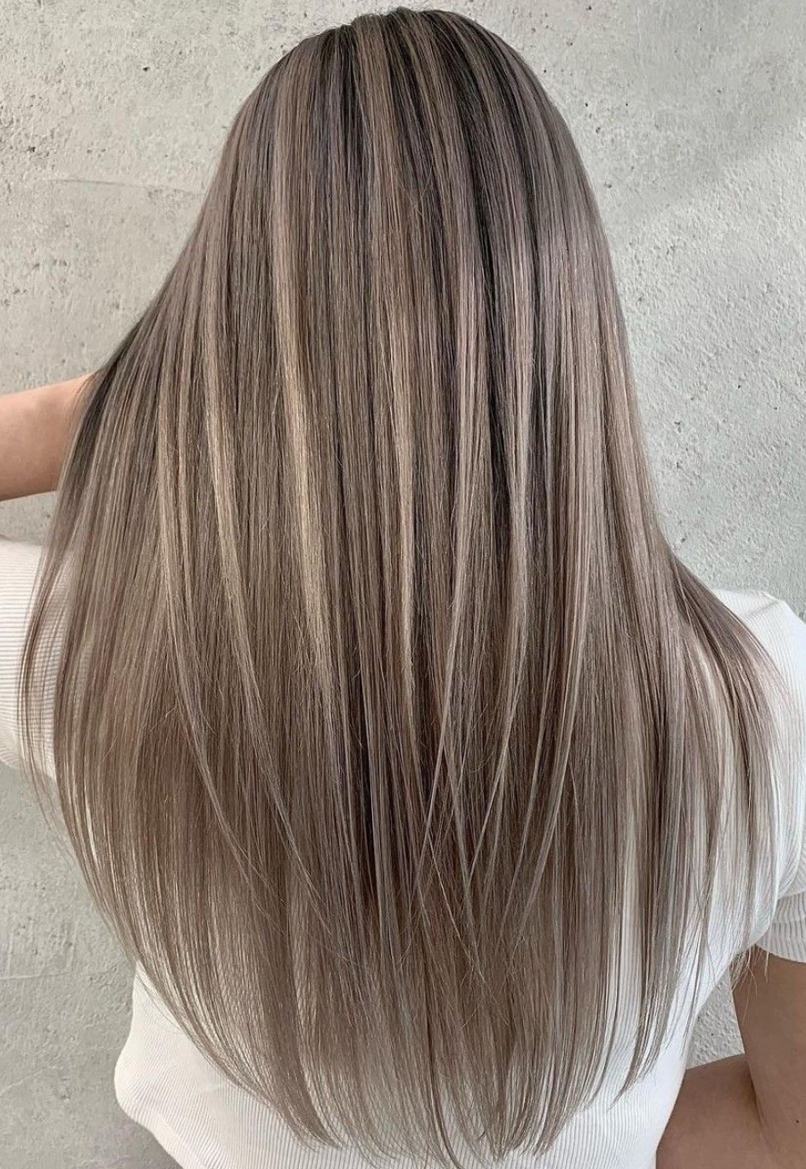 Long ash beige colour